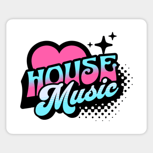 HOUSE MUSIC  - Y2K Retro Heart (blue/pink/light blue) Magnet